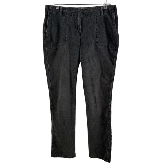 J Jill Pants Womens Size12 Corduroy Straight Leg Gray Corduroy Academia Preppy - Picture 2 of 16